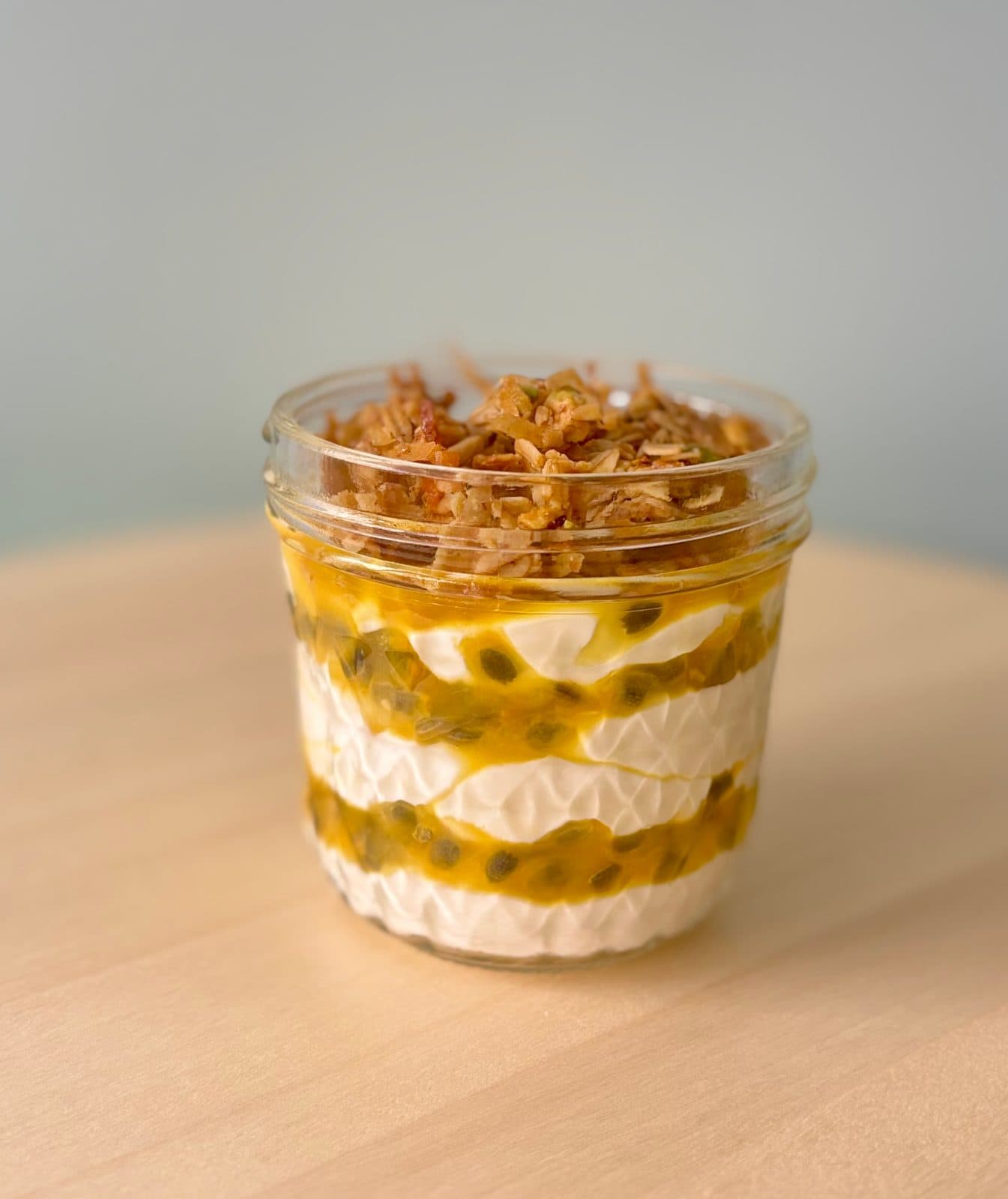 Apricot Greek Yogurt with passionfruit